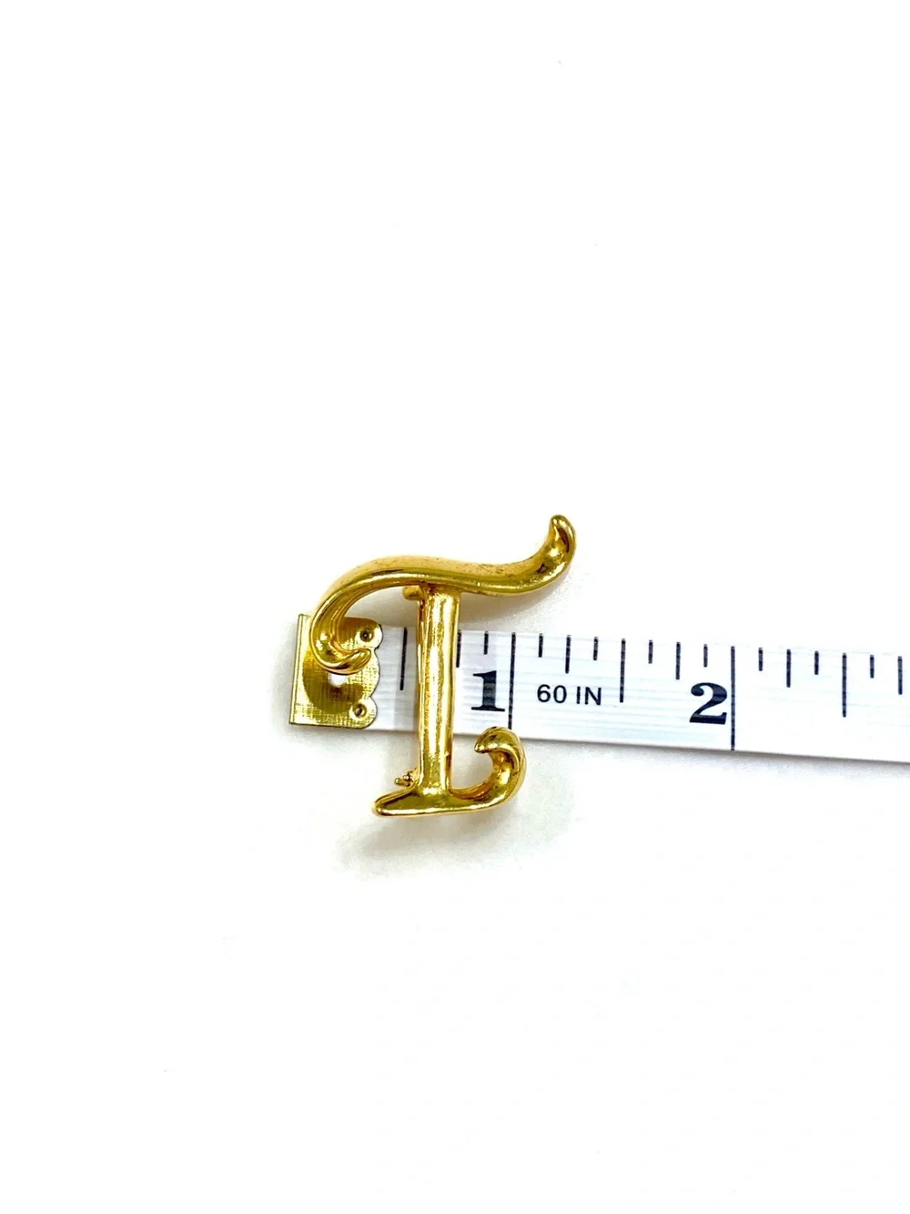 Anne Klein Gold-Tone Script 'T' Initial Brooch